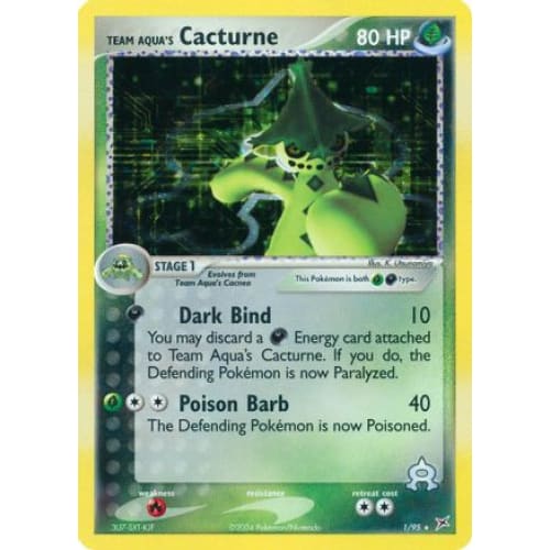 Team Aqua’s Cacturne (001/095) Holo Rare Reverse Holofoil