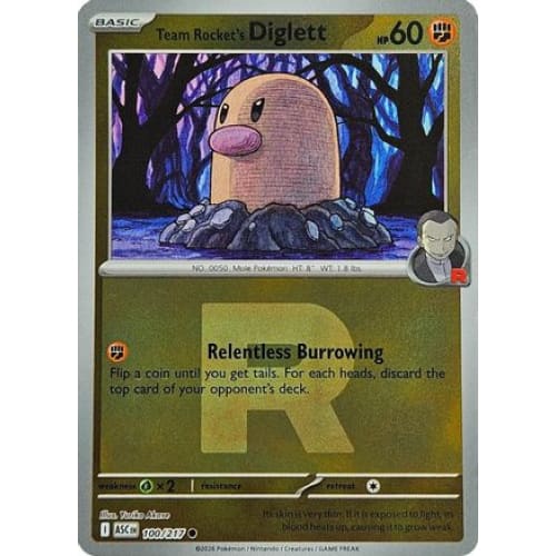 Team Rocket’s Diglett (Team Rocket) (100) Common Reverse
