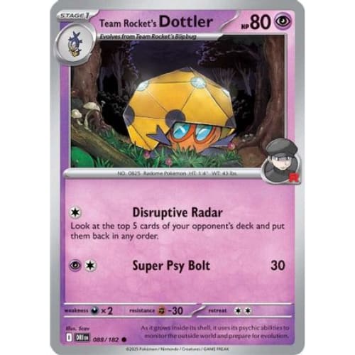 Team Rocket’s Dottler (88) Common Reverse Holofoil - Single