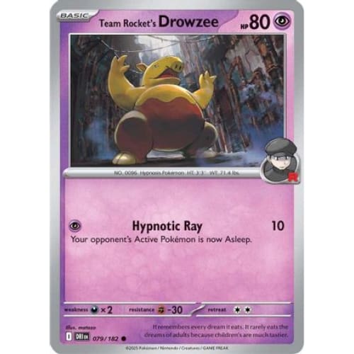 Team Rocket’s Drowzee (79) Common Reverse Holofoil - Single