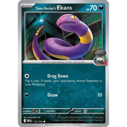 Team Rocket’s Ekans (112) Common Reverse Holofoil - Single