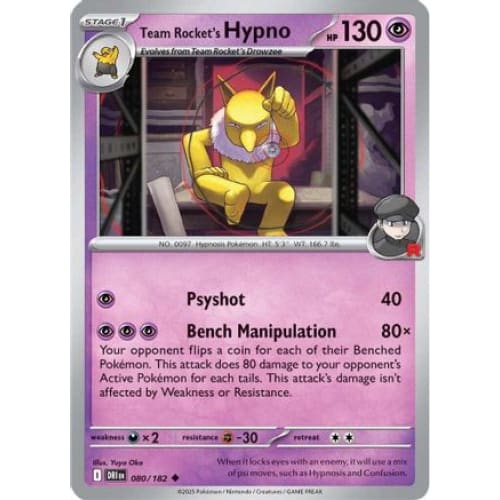 Team Rocket’s Hypno (80) Uncommon - Single