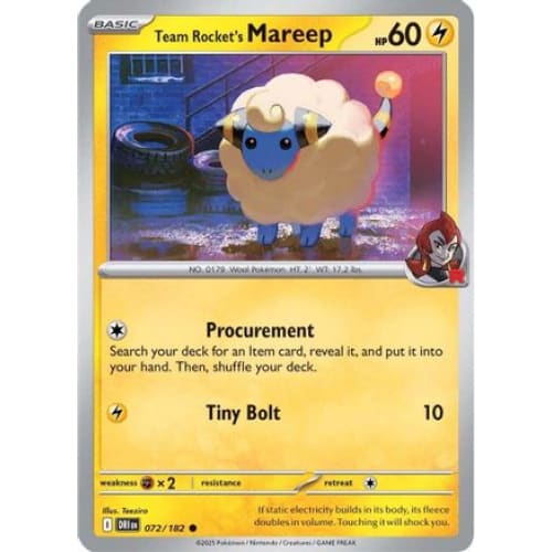 Team Rocket’s Mareep (72) Common Reverse Holofoil - Single