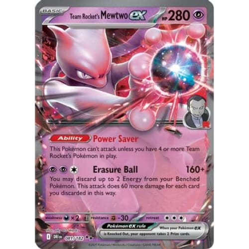 Team Rocket’s Mewtwo ex - 081/182 (81) Double Rare Holofoil