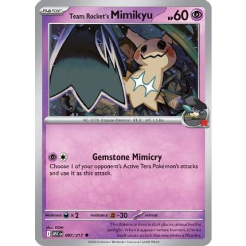Team Rocket’s Mimikyu - 097/217 (97) Uncommon - Single
