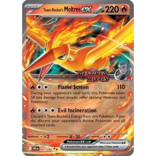 Team Rocket’s Moltres ex - 31/182 (Destined Rivals Stamp)
