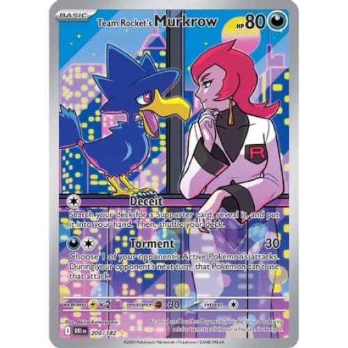 Team Rocket’s Murkrow - 200/182 (200) Illustration Rare