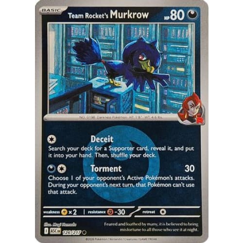 Team Rocket’s Murkrow (Energy Symbol Pattern) (126) Common