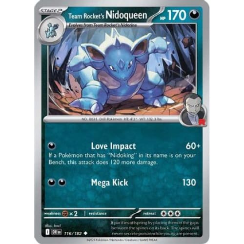 Team Rocket’s Nidoqueen (116) Uncommon Reverse Holofoil