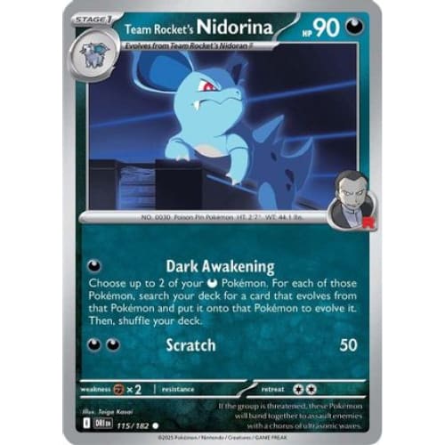 Team Rocket’s Nidorina (115) Common Reverse Holofoil