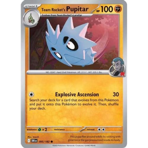 Team Rocket’s Pupitar (95) Common Reverse Holofoil - Single