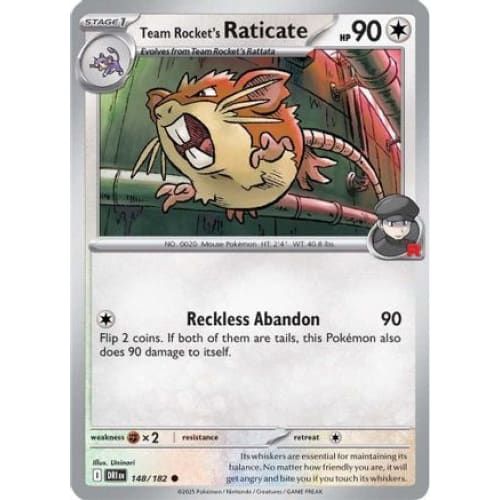 Team Rocket’s Raticate - 148/182 (148) Common Reverse