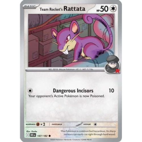 Team Rocket’s Rattata (147) Common Reverse Holofoil - Single