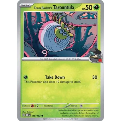 Team Rocket’s Tarountula (19) Common Reverse Holofoil