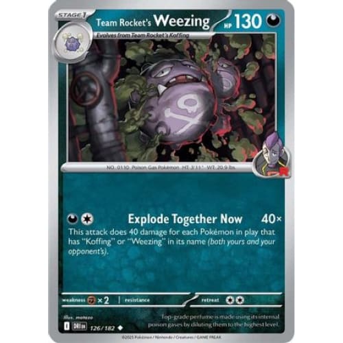 Team Rocket’s Weezing - 126/182 (126) Uncommon Reverse