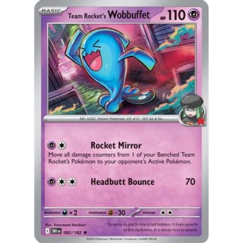 Team Rocket’s Wobbuffet (82) Rare Classic Holofoil - Single