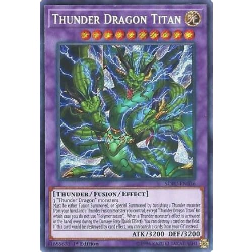 Thunder Dragon Titan (SOFU-EN036) Secret Rare 1st Edition