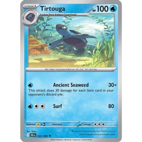 Tirtouga (22) Uncommon Reverse Holofoil - Single