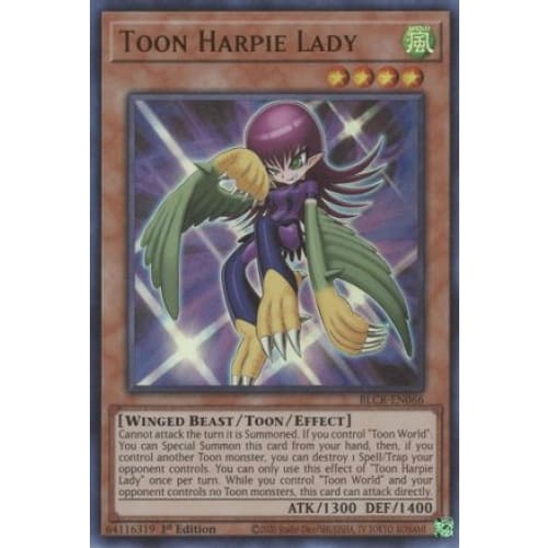 Toon Harpie Lady - BLCR-EN066 Ultra Rare 1st Edition