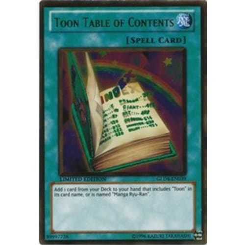 Toon Table of Contents (GLD4-EN039) Gold Rare Limited