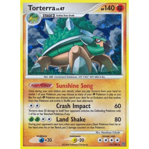 Torterra (011/100) Holo Rare Reverse Holofoil - Single