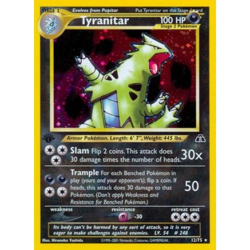 Tyranitar (012/075) Holo Rare Unlimited Holofoil - Single