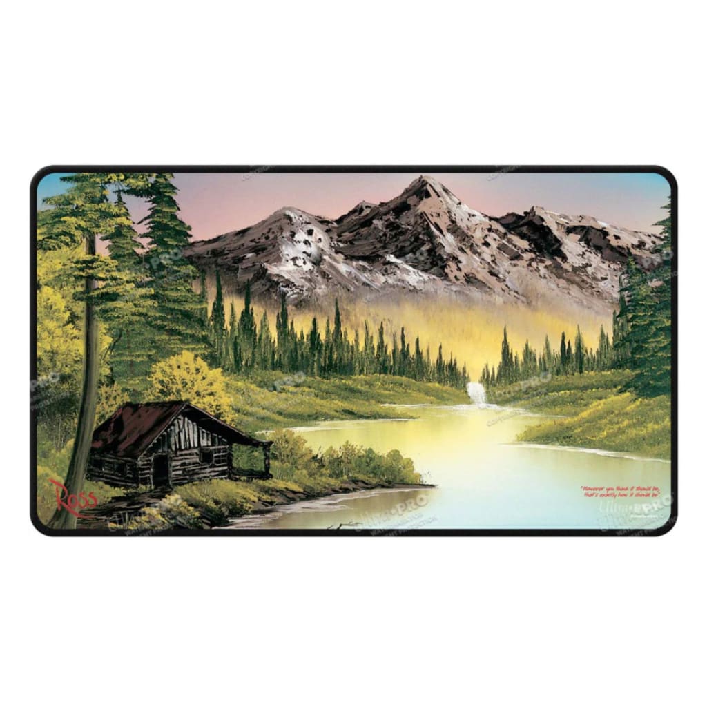Ultra Pro Bob Ross Mountain Retreat Black Stitched Playmat