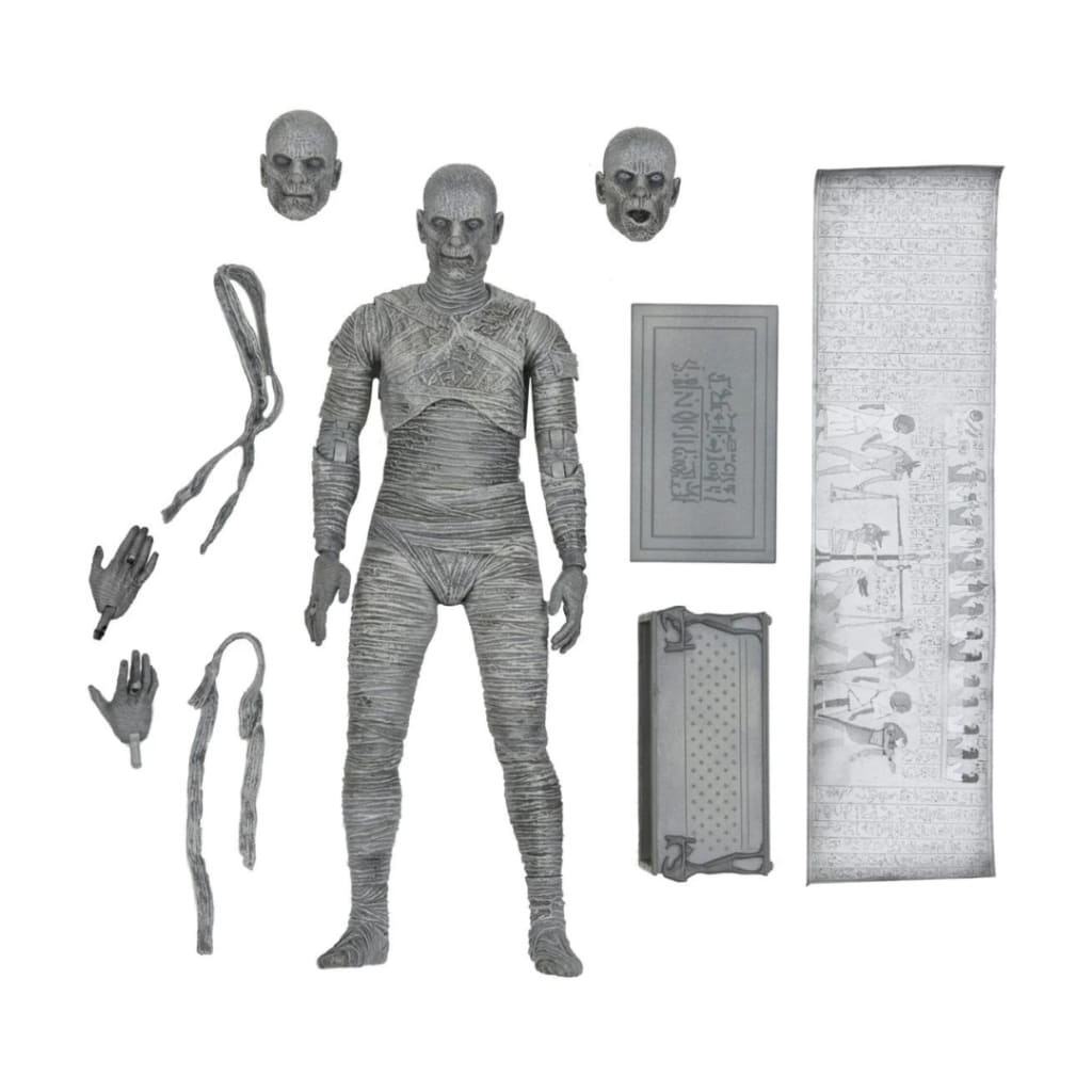 Universal Monsters Ultimate Mummy 7’’ Black & White Figure