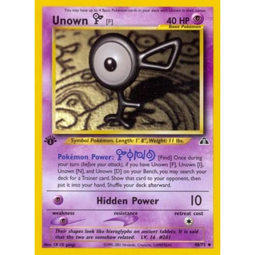 Unown [F] (048/075) Uncommon 1st Edition - Single