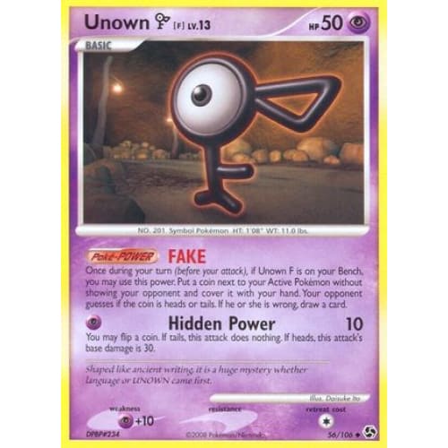 Unown [F] (56) Uncommon Reverse Holofoil - Single