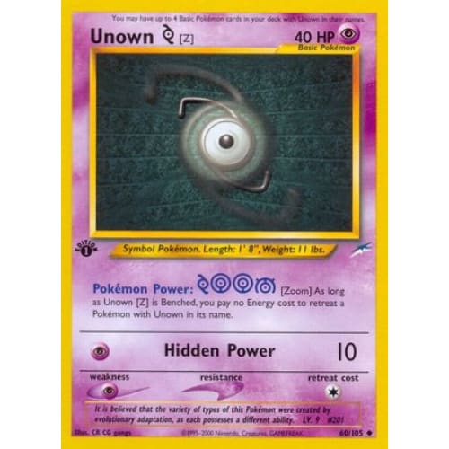 Unown [Z] (060/105) Uncommon 1st Edition - Single
