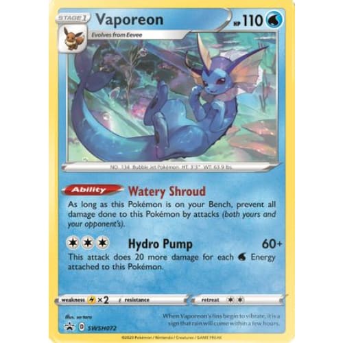 Vaporeon (SWSH072/184) Promo Holofoil - Single