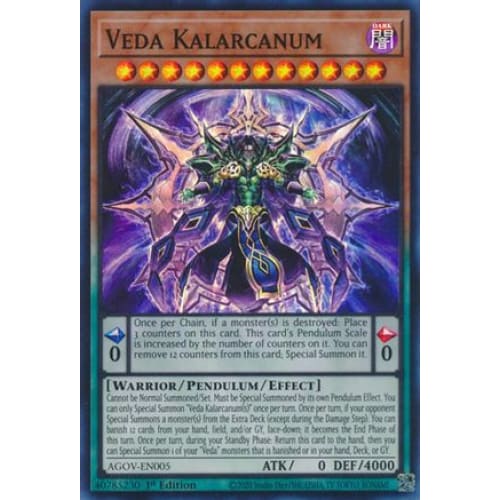 Veda Kalarcanum - AGOV-EN005 Super Rare 1st Edition - Single