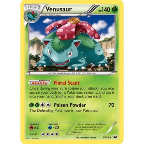 Venusaur (003/108) Holo Rare Reverse Holofoil - Single