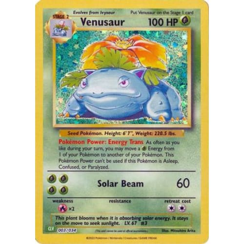 Venusaur (3) Rare Holofoil - Single