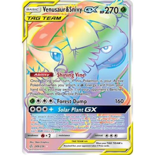 Venusaur & Snivy-GX (249/236) Holo Rare Holofoil - Single