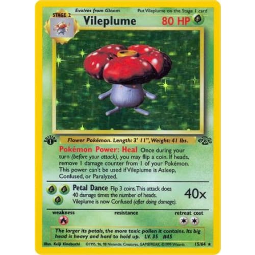 Vileplume (015/064) Holo Rare Unlimited Holofoil - Single