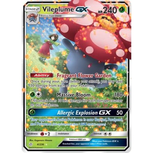 Vileplume-GX (004/236) Holo Rare Holofoil - Single