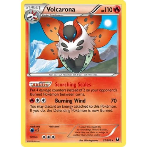Volcarona (022/108) Holo Rare Reverse Holofoil - Single