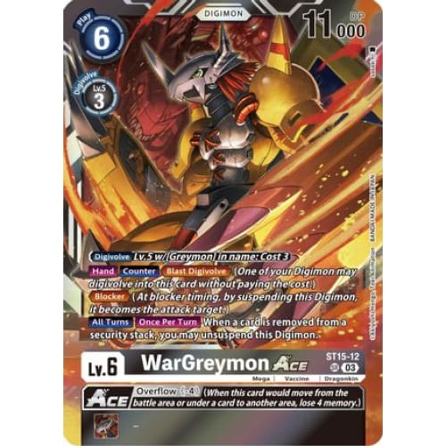 WarGreymon Ace (Box Topper) - ST15-12 - Super Rare Foil