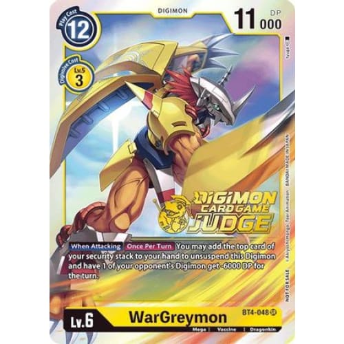 WarGreymon (Judge Pack 1) (BT4-048 SR) Promo Foil - Single