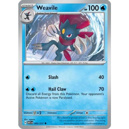 Weavile - 045/217 (45) Uncommon - Single