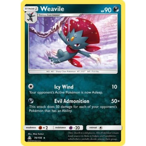 Weavile (74) Holo Rare Reverse Holofoil - Single