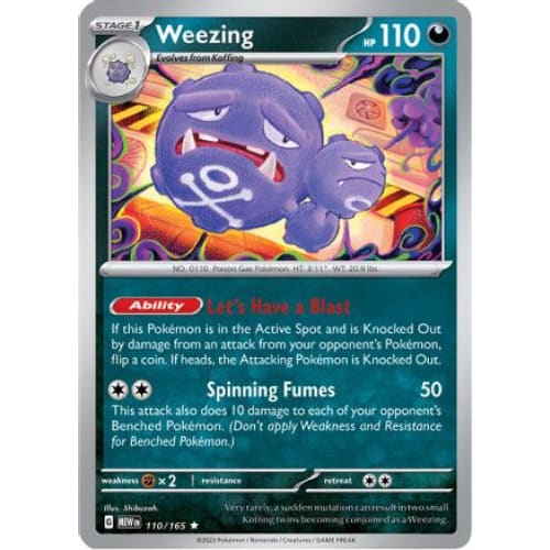Weezing (110) Rare Classic Reverse Holofoil - Single