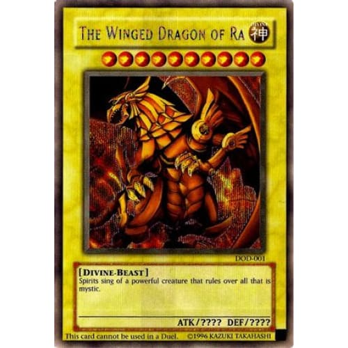 The Winged Dragon of Ra (DOD-001) Prismatic Secret Rare