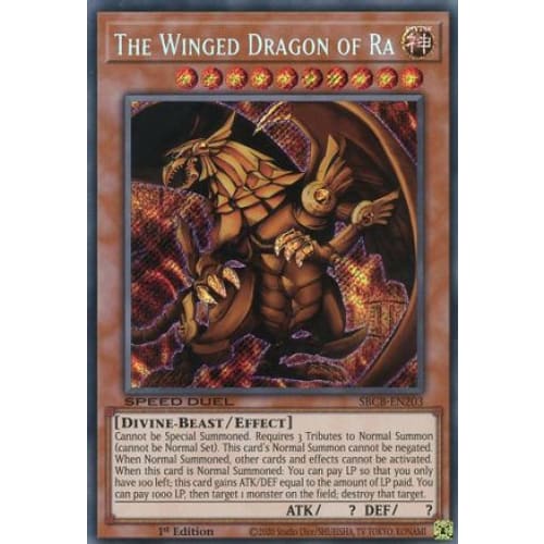 The Winged Dragon of Ra (SBCB-EN203) Secret Rare 1st