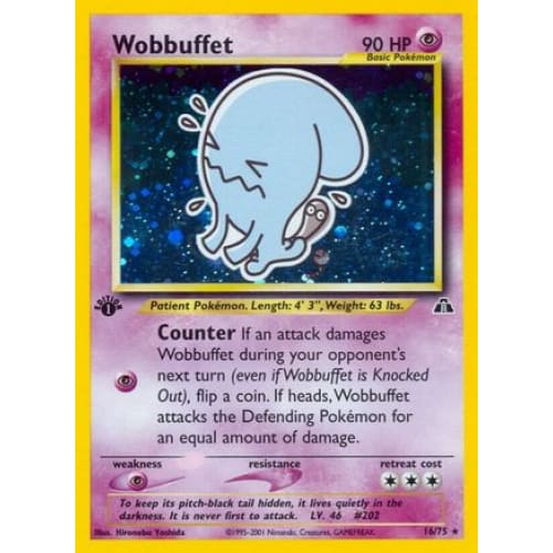 Wobbuffet (016/075) Holo Rare 1st Edition Holofoil - Single