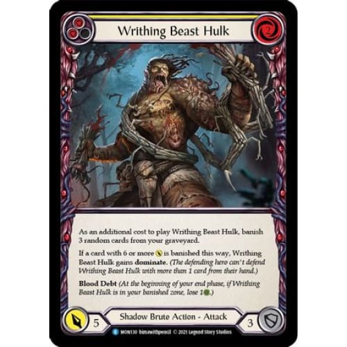 Writhing Beast Hulk (Yellow) (MONARCH) 1st Edition - Single