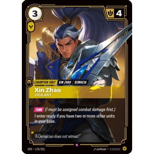 Xin Zhao - Vigilant (176/221) - Spiritforged Foil - Single