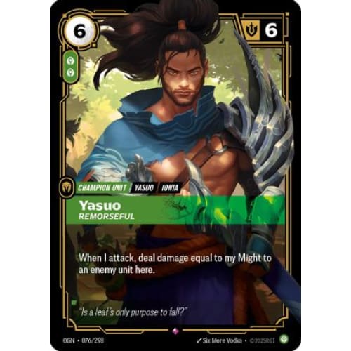 Yasuo - Remorseful (076/298) - Origins Foil - Single
